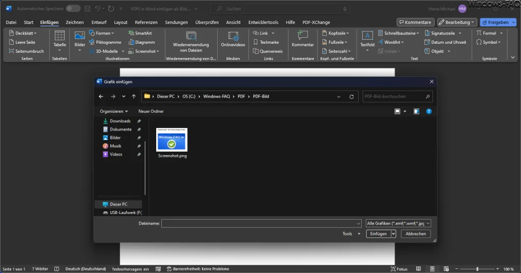 PDF Bilddatei einfügen