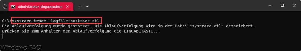 Windows Ablaufverfolgung