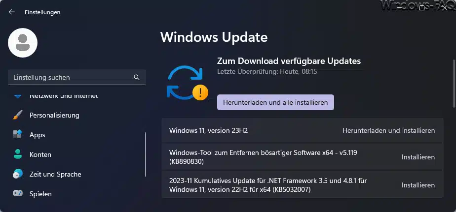 Windows Update zum Beseitigen von Microsoft Store Problemen