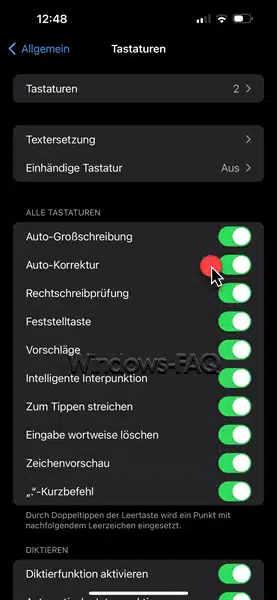 Auto-Korrektur deaktivieren iOS