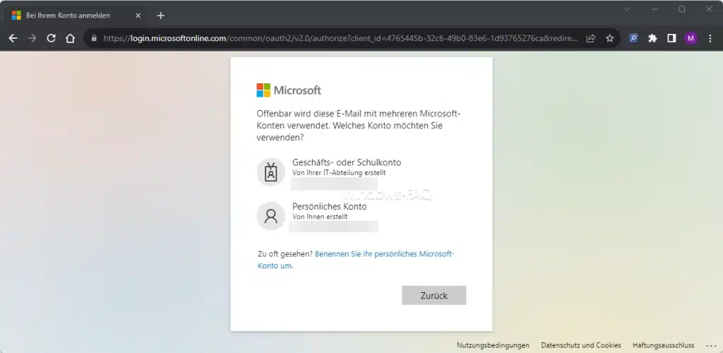 Microsoft Portal Anmeldung