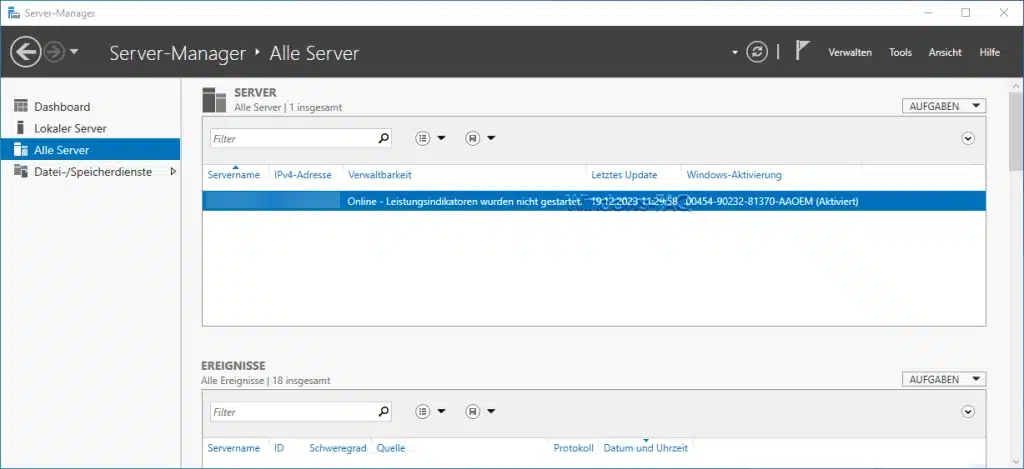 Server Manager Alle Server