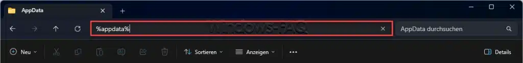 Appdata im Explorer öffnen