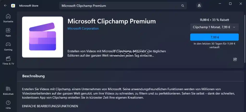 Microsoft Clipchamp Premium