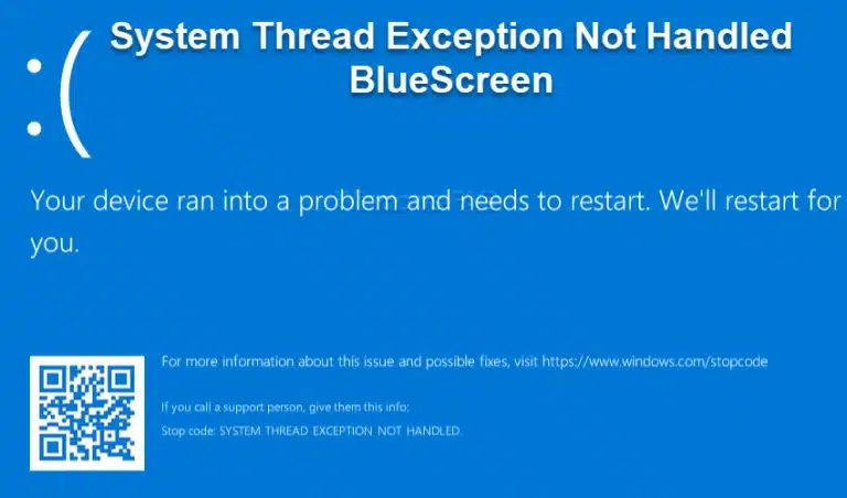 System Thread Exception Not Handled