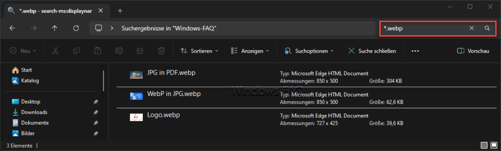 Alle Bilder auf der Festplatte finden im Windows Explorer