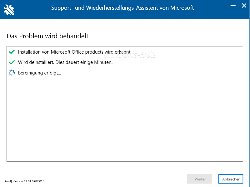 Support- und Wiederherstellungs-Assistent von Microsoft