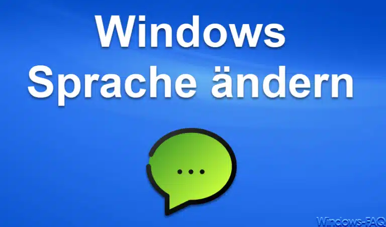 Windows Sprache ändern