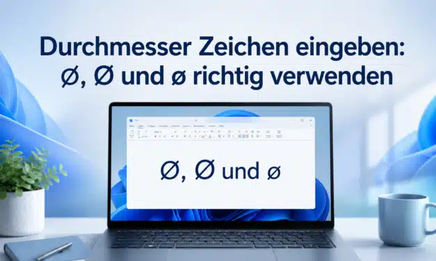 Durchmesser Zeichen eingeben: ⌀, Ø und ø richtig verwenden