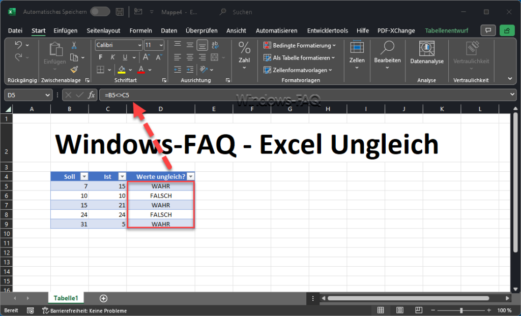 Excel Ungleich Wahr Falsch