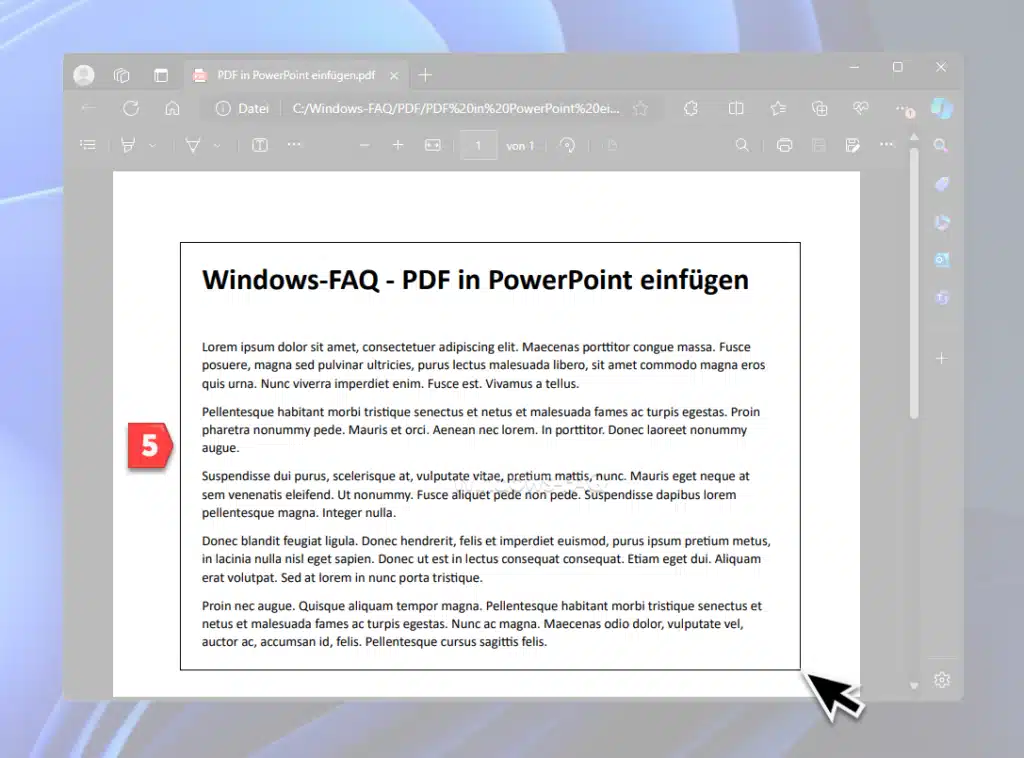 PowerPoint Bildschirmausschnitt definieren