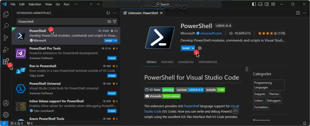 PowerShell Erweiterung Visual Studio Code