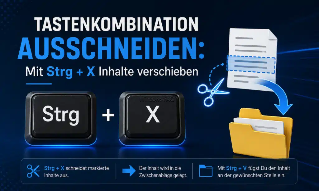 Tastenkombination Ausschneiden - Mit Strg + X Inhalte verschieben