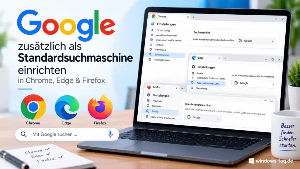 Google zusätzlich als Standardsuchmaschine einrichten