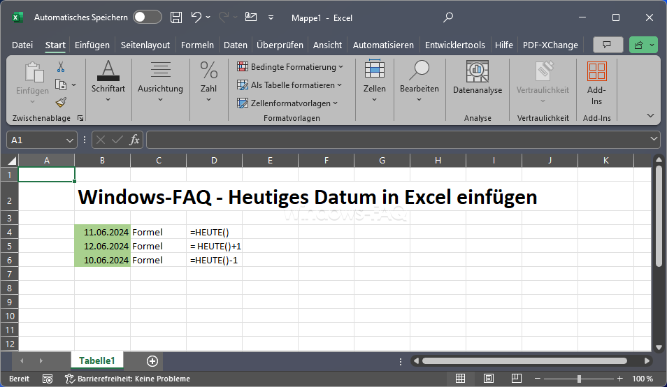 Excel Datum heute Schritt für Schritt Anleitung Windows FAQ