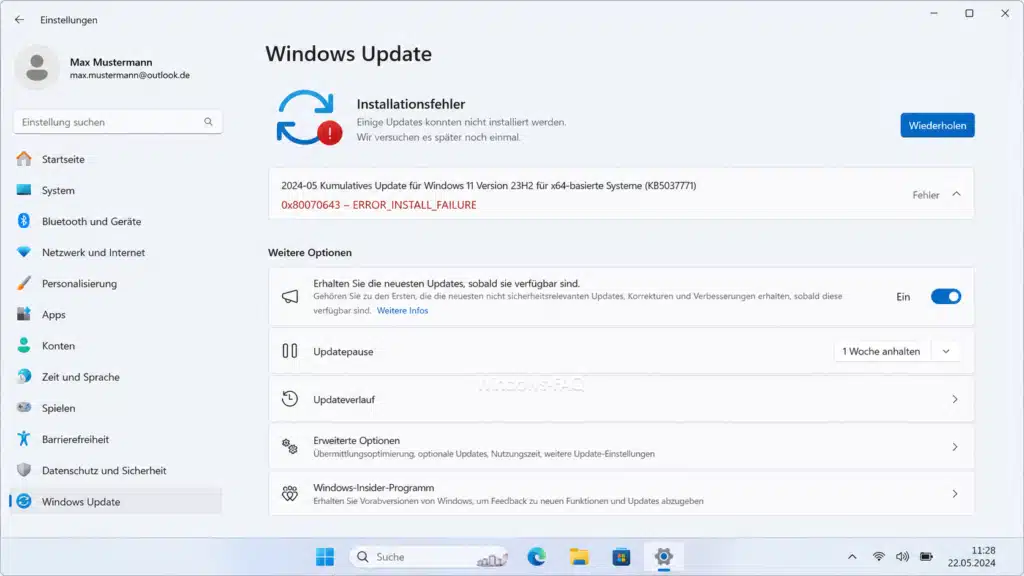 0x80070643 – ERROR_INSTALL_FAILURE