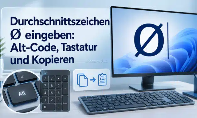 Durchschnittszeichen Ø eingeben: Alt-Code, Tastatur und Kopieren