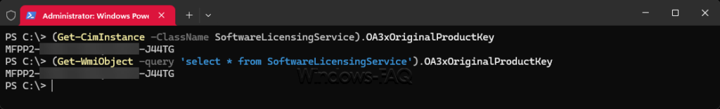 Mit der PowerShell den Windows Key auslesen
