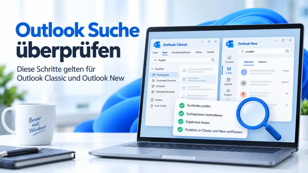 Outlook Suche überprüfen - Diese Schritte gelten für Outlook Classic und Outlook New