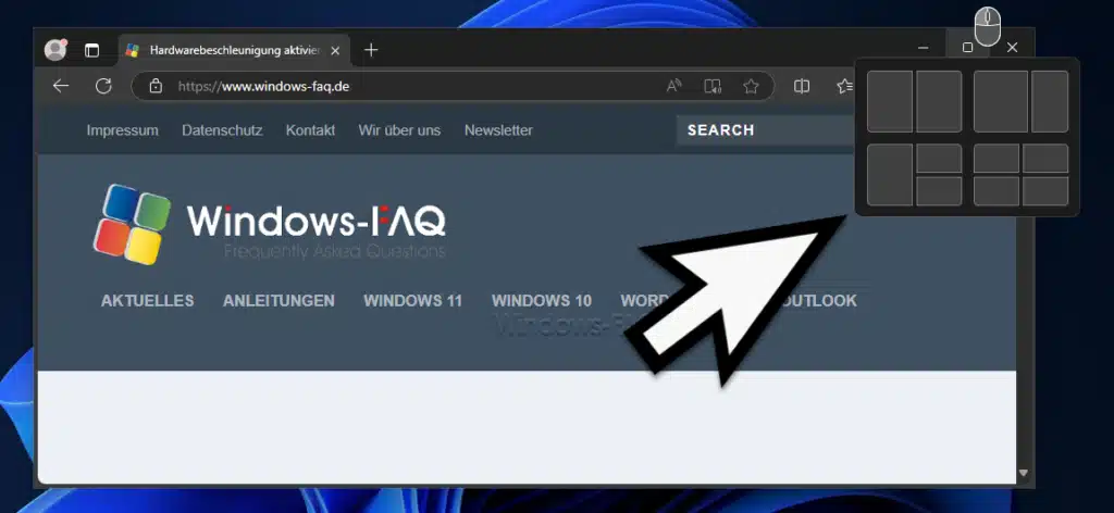 Windows Bildschirm teilen Snap Layout