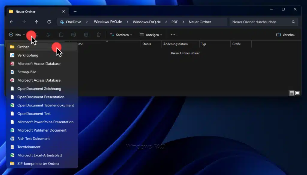 Ordner erstellen Windows Explorer