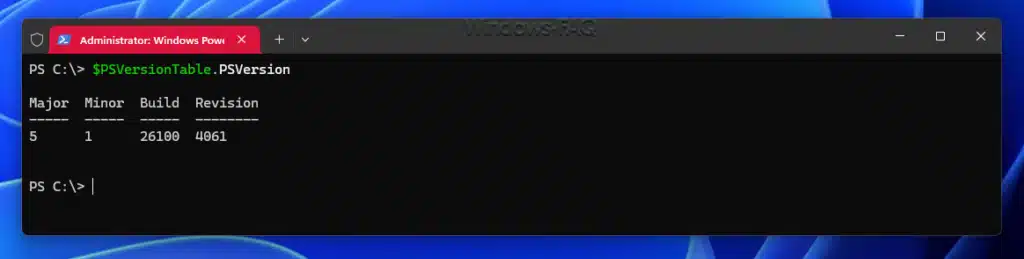 PowerShell Version abfragen
