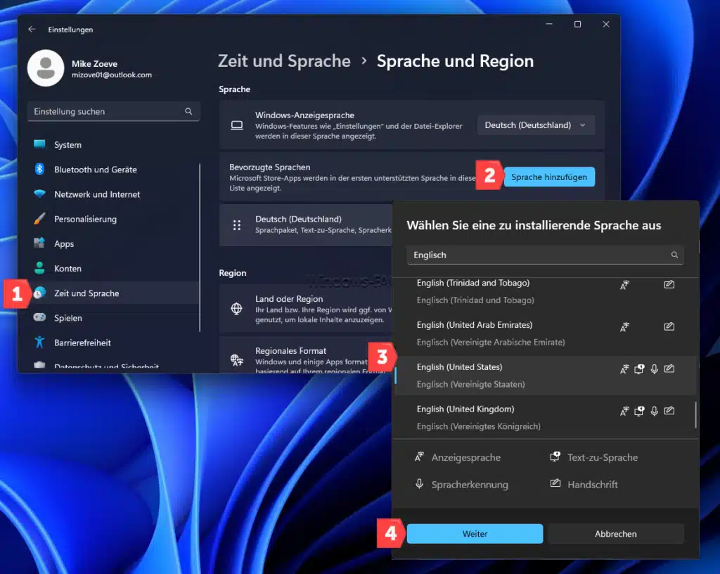 Tastaturlayout ändern Windows 11