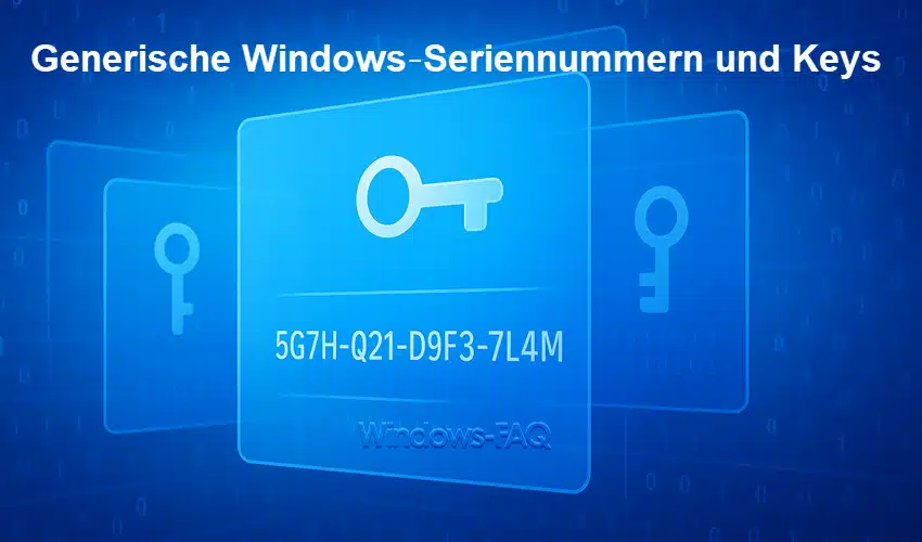 Generische Windows‑Seriennummern und Keys