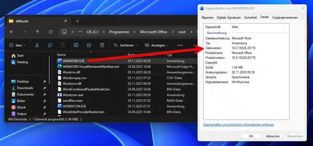 Office Version Winword.exe