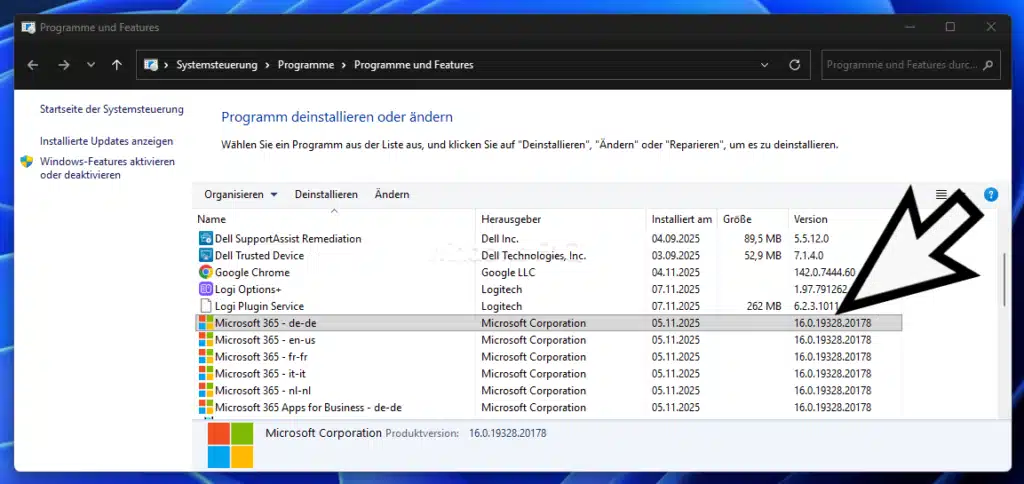 Office Version in appwiz.cpl