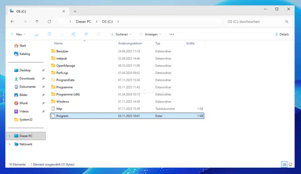 Program Datei oder Ordner