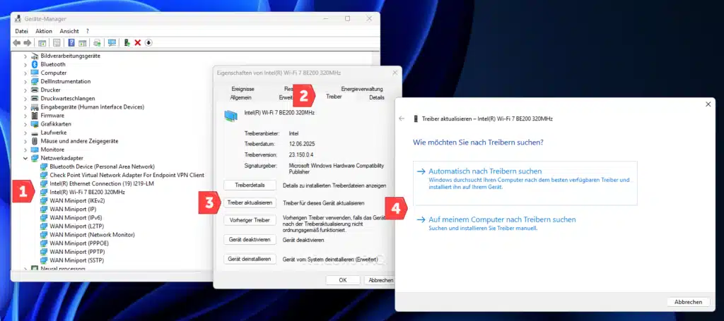 WLAN Treiber aktualisieren Geräte-Manager