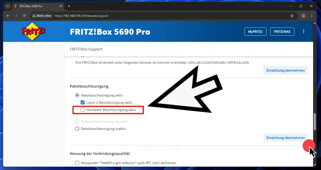 FritzBox Hardware-Beschleunigung
