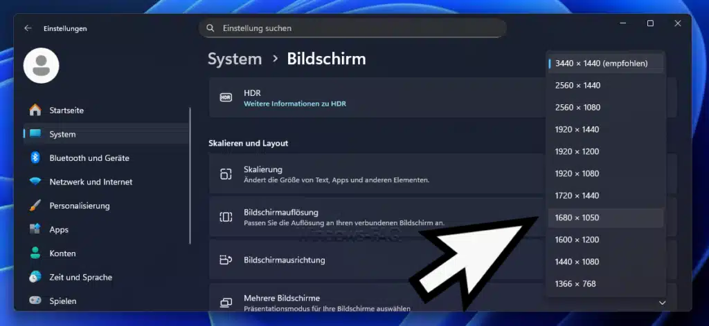 GUI Windows Bildschirmauflösung