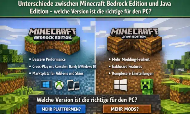 Unterschiede zwischen Minecraft Bedrock Edition und Java Edition – welche Version ist die richtige für den PC?