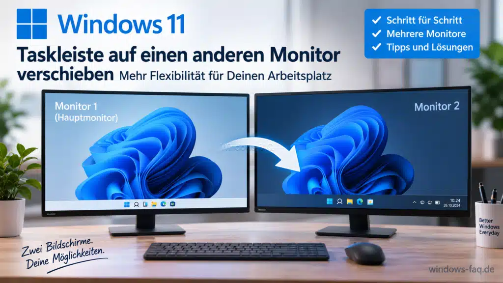 Windows 11 Taskleiste auf einen anderen Monitor verschieben