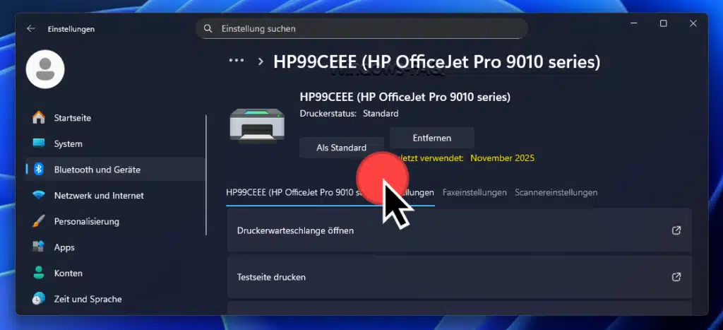 Windows Standarddrucker festlegen
