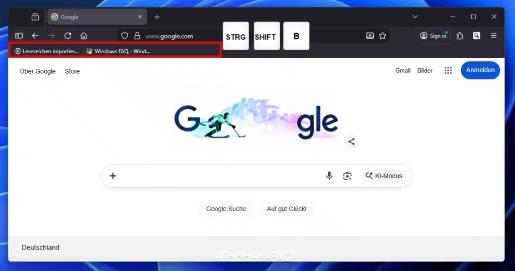 Favoritenleiste anzeigen Firefox
