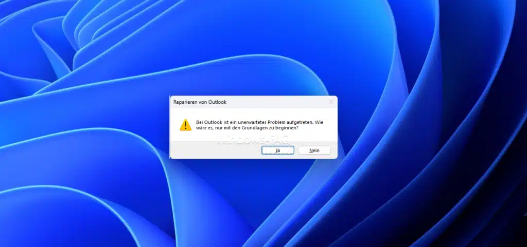 Bei Outlook ist ein unerwartetes Problem aufgetreten. Wie wäre es, nur mit den Grundlagen zu beginnen