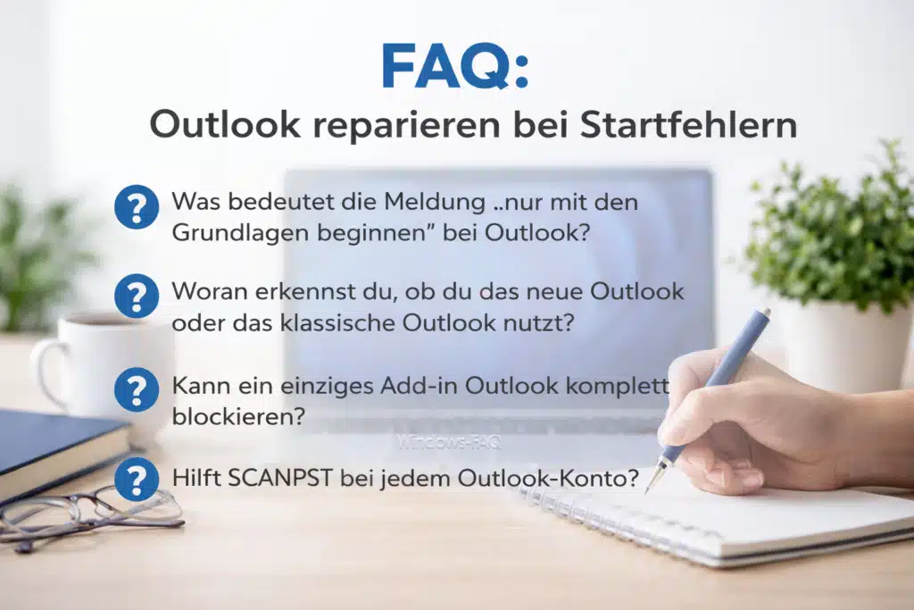FAQ Outlook reparieren bei Startfehlern
