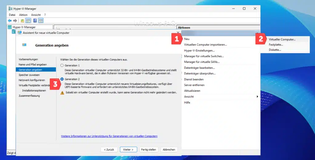 VM erstellen auf einem Hyper-V Server