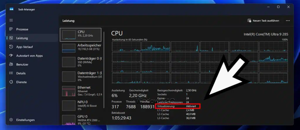 Virtualisierung Task-Manager