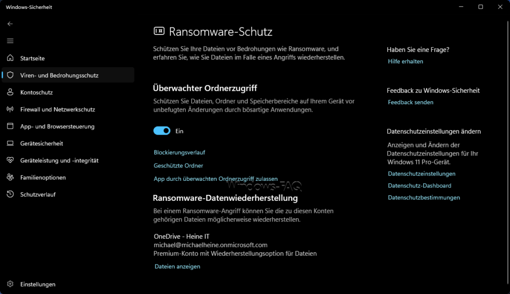 Windows-Sicherheit Ransomware-Schutz