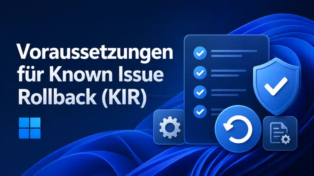 Voraussetzungen für Known Issue Rollback