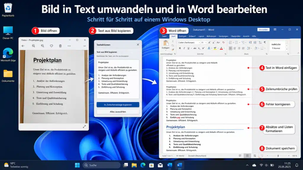 Bild in Text umwandeln und in Word bearbeiten