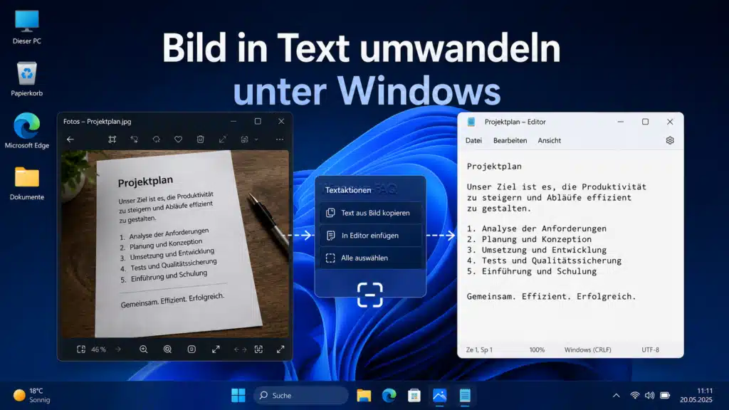 Bild in Text umwandeln unter Windows