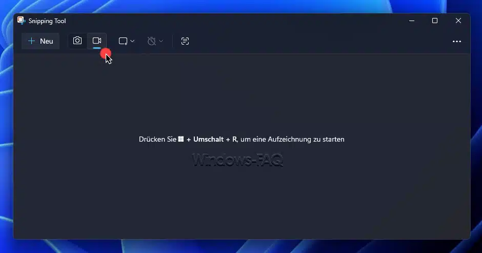 Bildschirm Video aufnehmen mit dem Windows Snipping Tool