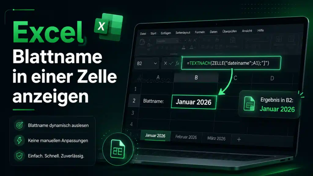 Excel Blattname in einer Zelle anzeigen
