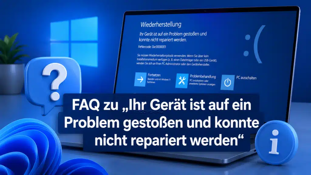 FAQ zu „Ihr Gerät ist auf ein Problem gestoßen und konnte nicht repariert werden“