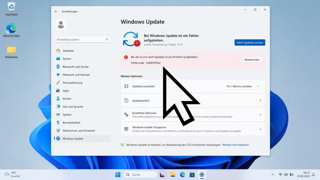 Fehlercode 0x800705b4 bei Windows Update